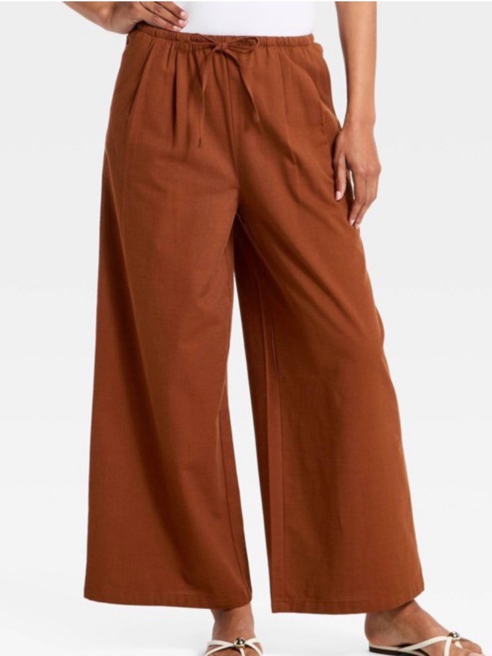 Zenana Women's Elastic Waist Straight Leg Pants - Rust
